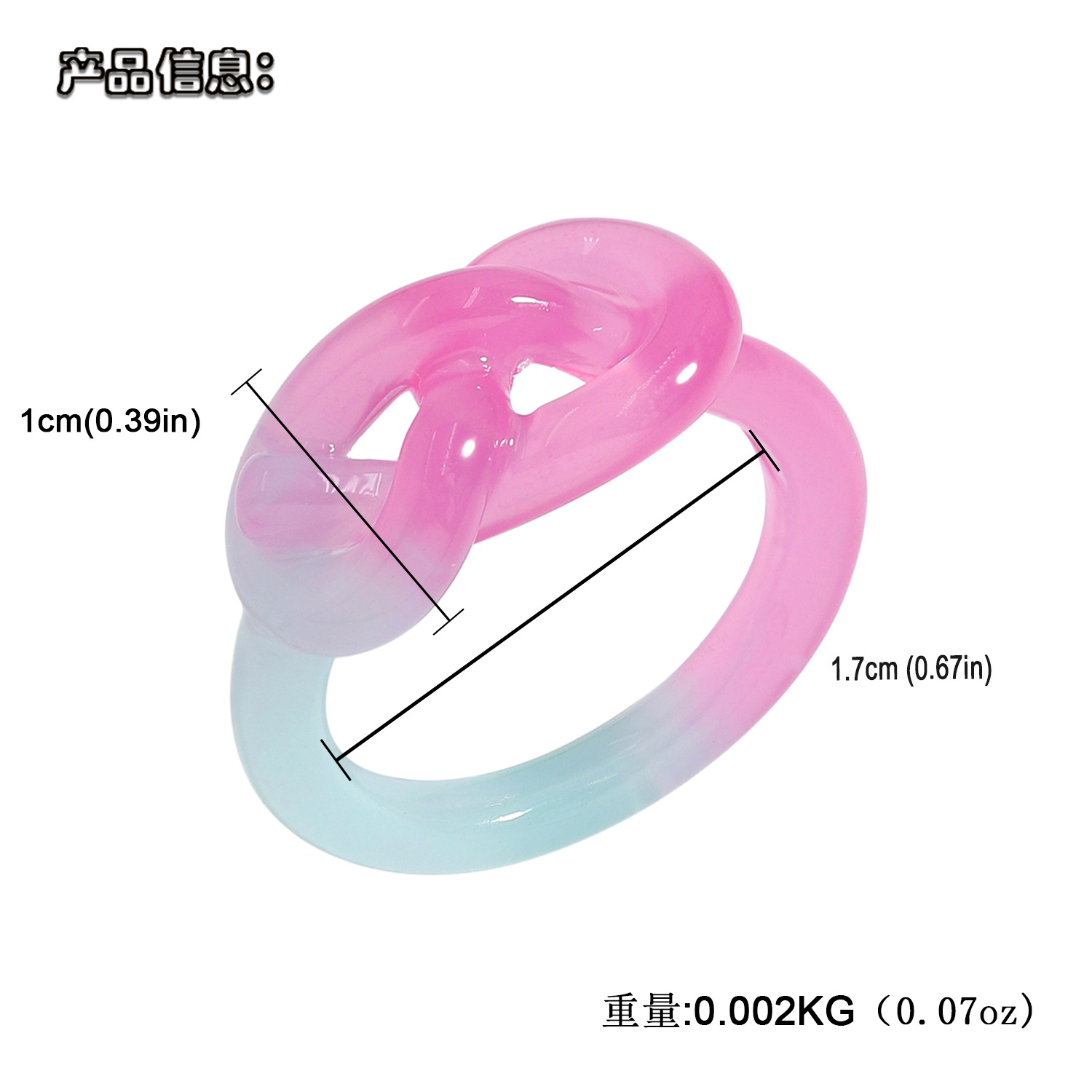 Wholesale Jewelry Rainbow Color Geometric Resin Ring Nihaojewelry display picture 12