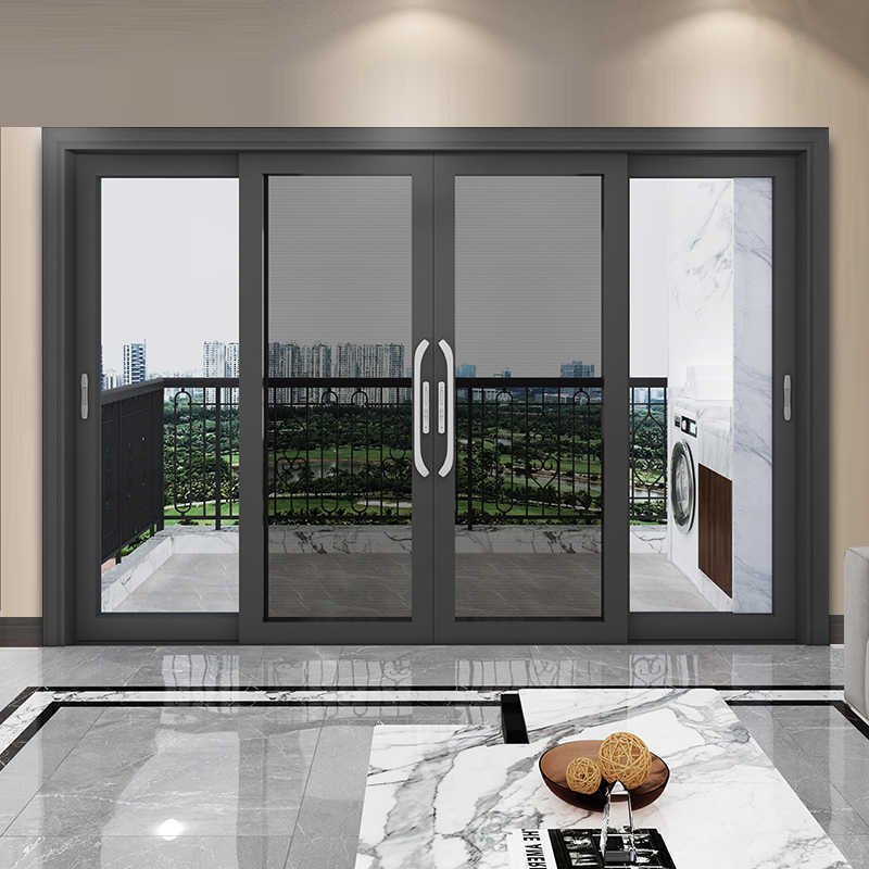 Balcony heavy-duty bridge-breaking sliding door villa floor door kitchen living room aluminum alloy partition door tempered glass sliding door