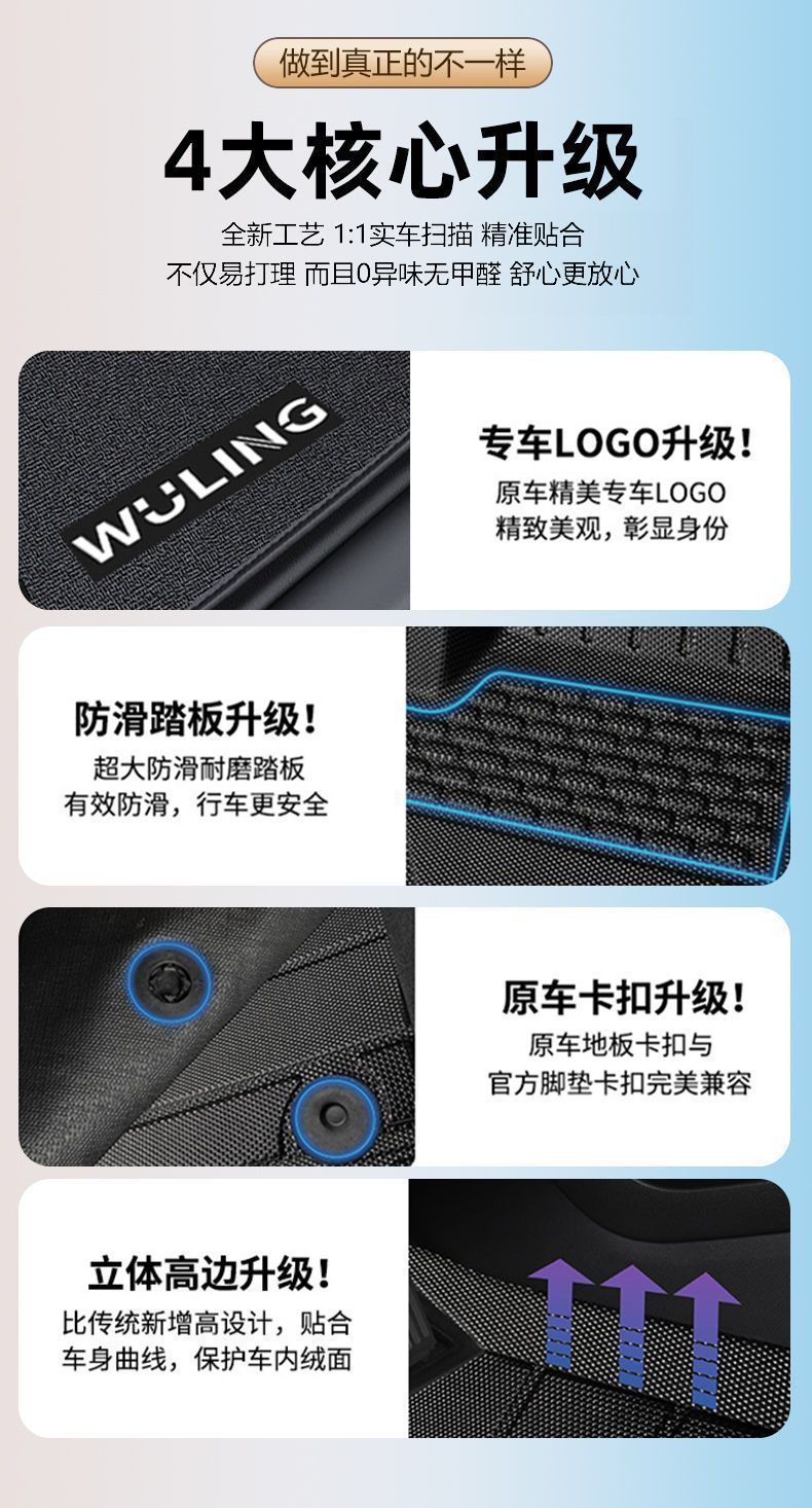 Suitable for Wuling Plantronics Mat TPE Car Mat Surrounding 24 Original Foot Mat Bingo Plus Car Supplies