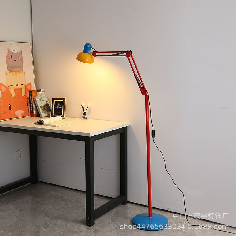Memphis Floor Lamp Creative Simple Long Arm Eye Protection Children's Room Study Desk Lamp Living Room Vertical Decorative Atmosphere Lamp Memphis Floor Lamp Creative Simple Long Arm Eye Protection Children's Room Study Desk Lamp Living Room Vertical Decorative Atmosphere Lamp