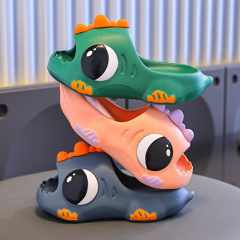 Children's Slippers Boys Summer Parent-Child Indoor Home Soft Bottom Non-Slip Baby 3 Baby EVA Bathroom Dinosaur Slippers