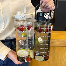秋季大容量水杯耐高温塑料运动水壶高颜值学生杯子便携吸管塑料杯