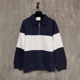 毒家版本现货高品质MU家新款刺绣徽标撞色卫衣OS宽松版型男女同款