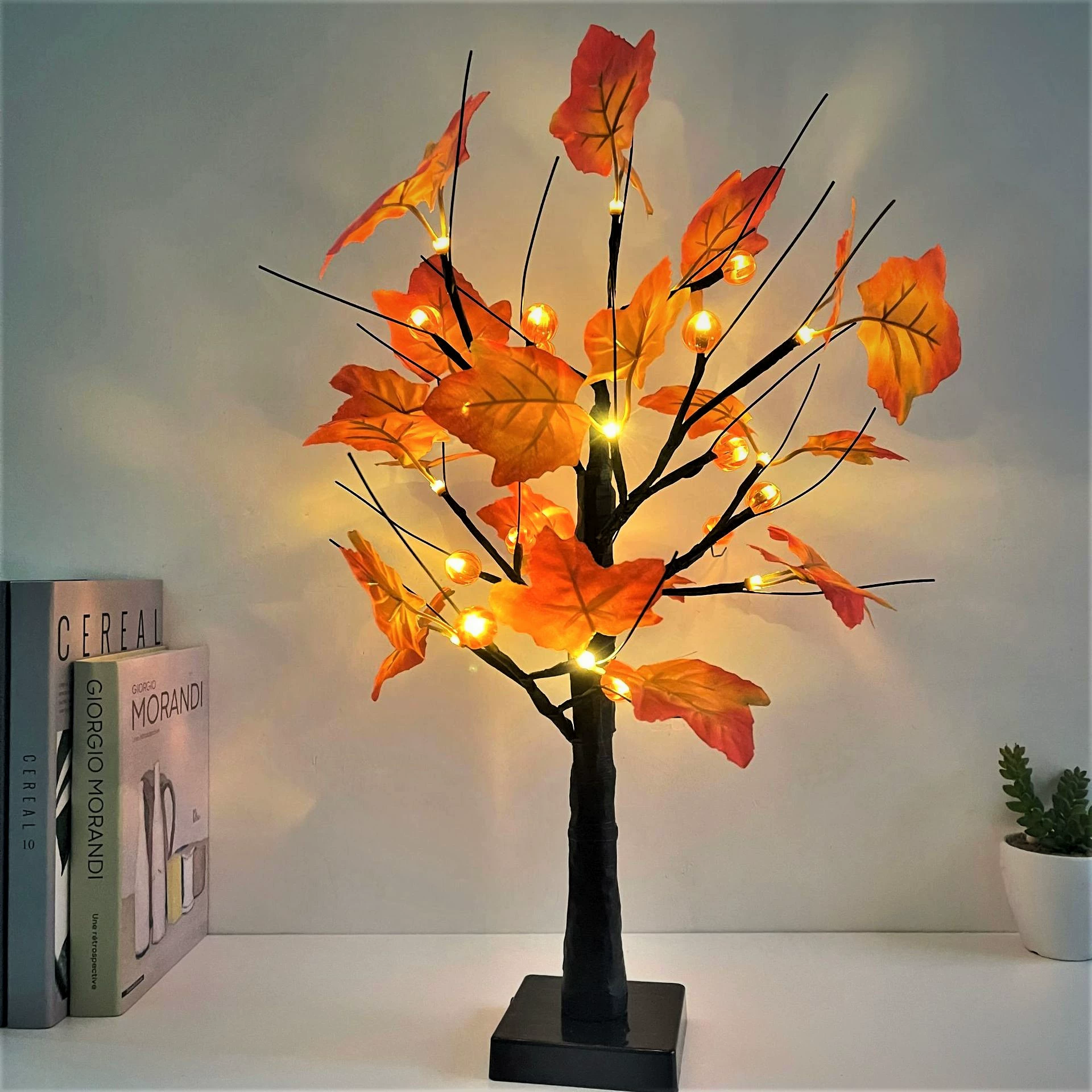 Maple leaf, pumpkin lantern, creative night light for bed, halloween