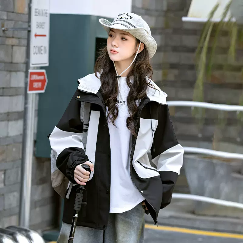 女童2024秋装外套大童新款春秋款工装风衣夹克少女学生宽松上衣