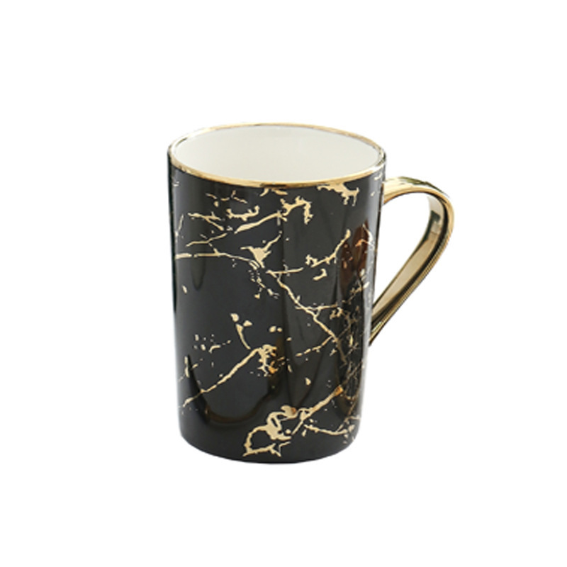 北欧クリエイティブ陶磁器カップ大理石紋金メッキマグカップコーヒーカップ活動プレゼント水カップカスタムロゴ|undefined