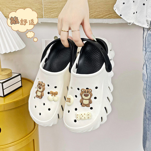 Cartoon EVA Crocs Women's Summer Beach Shoes Nurse Sandals Slippers Fashionable Thick-soled Slippers New