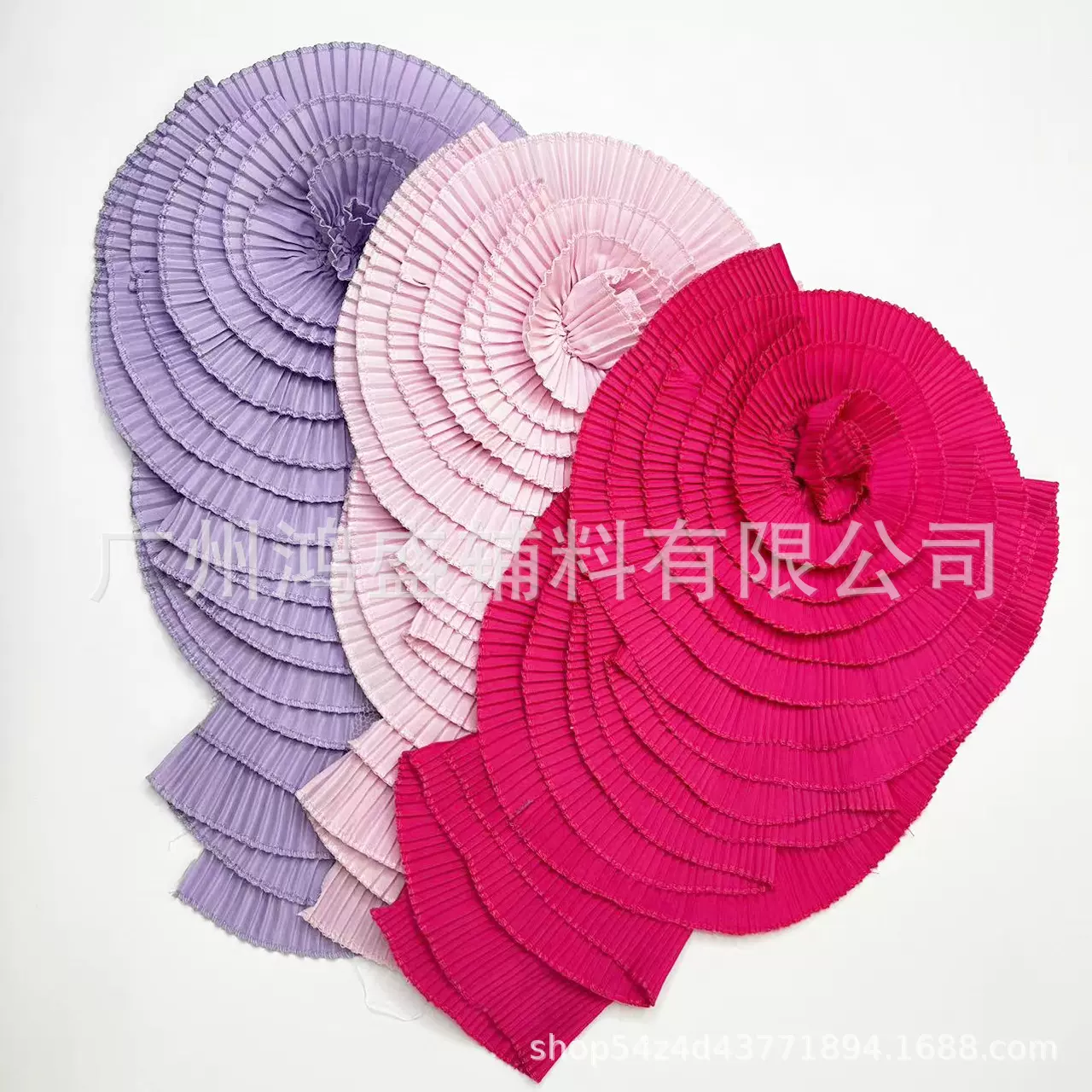 新款气质肩花领花夸张大花朵褶皱花朵布贴压褶工艺花diy服装辅料