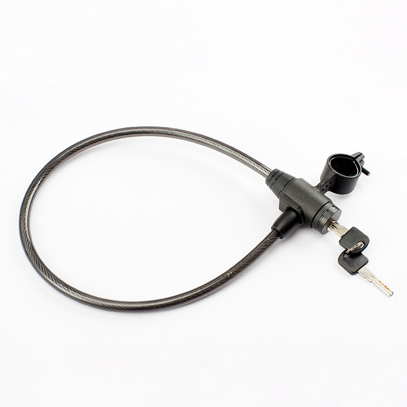 Guofeng cerradura de llave de motocicleta cuerda de acero gruesa alargada cerradura antirrobo cerradura de bicicleta anti-cortamiento