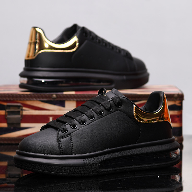 Zapatos de cuero transpirables primavera y verano Jin McQueen con almohadilla de aire pequeños zapatos blancos zapatos de hombre con suela gruesa multifuncional zapatos casuales de pareja MY2883