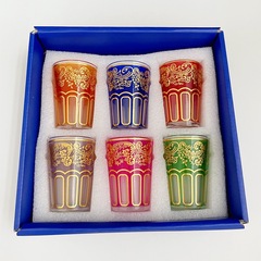 現物6点セットモロッコカラーグラスアラブレストランティーカップMoroccan Tea glass