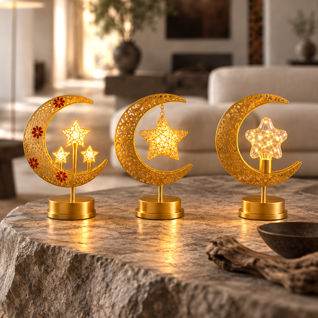 Cross-border hollow LED moon lamp, spherical lamp, festive decorative lamp, bedroom festive table lamp, ambient design lamp