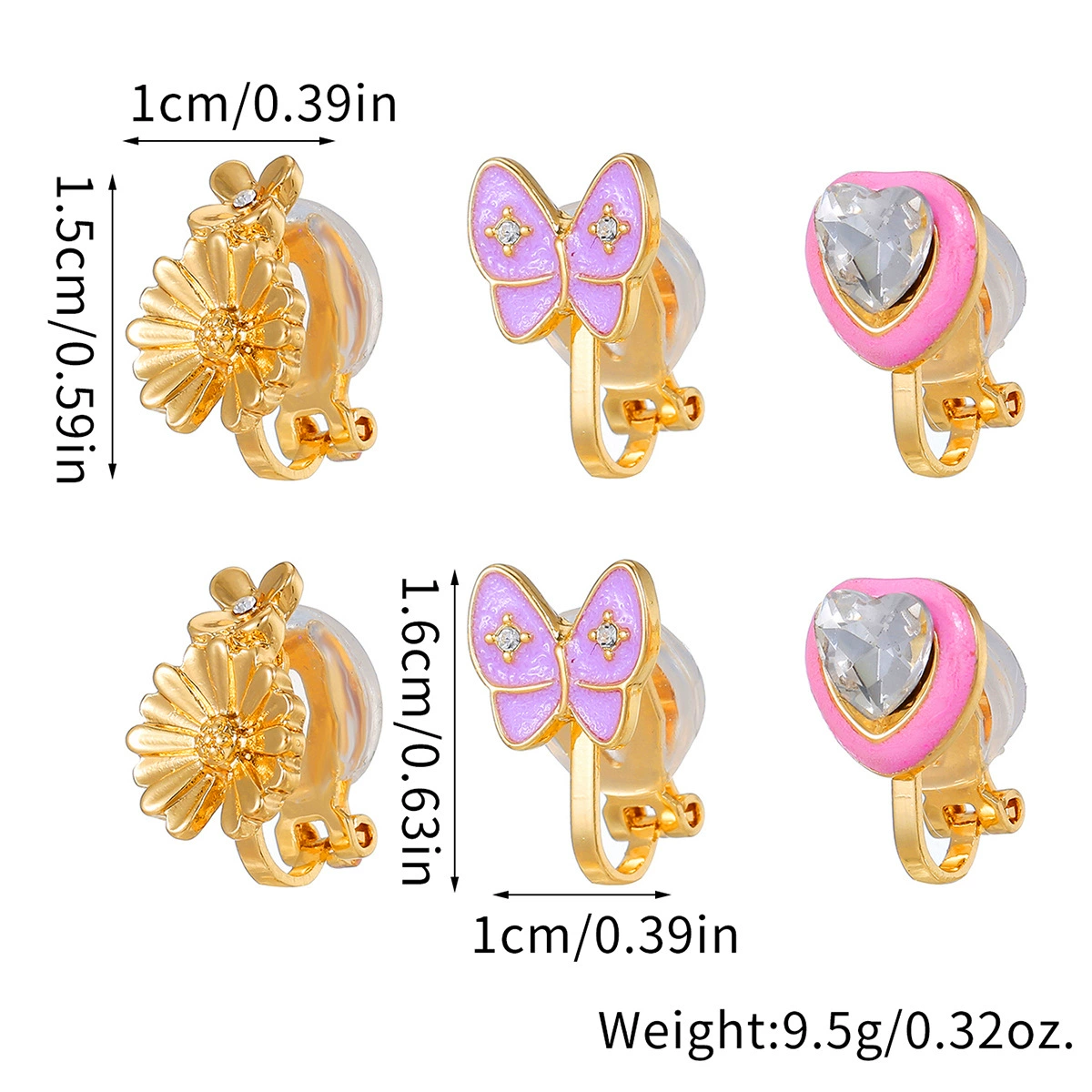 Cute ear clips heart shaped, earrings, Amazon, wholesale