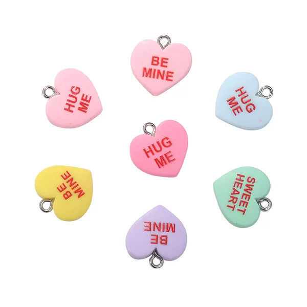 Wholesale acrylic love plate pendant hand diy love resin accessories A800319