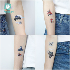 2023新款防水鐳射紋身貼賽車太空獨角獸卡通金屬兒童紋身貼紙