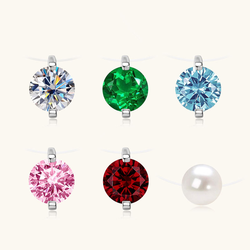 小红书热卖人鱼之泪珍珠项链女s925纯银爆款轻奢简约莫桑石锁骨链