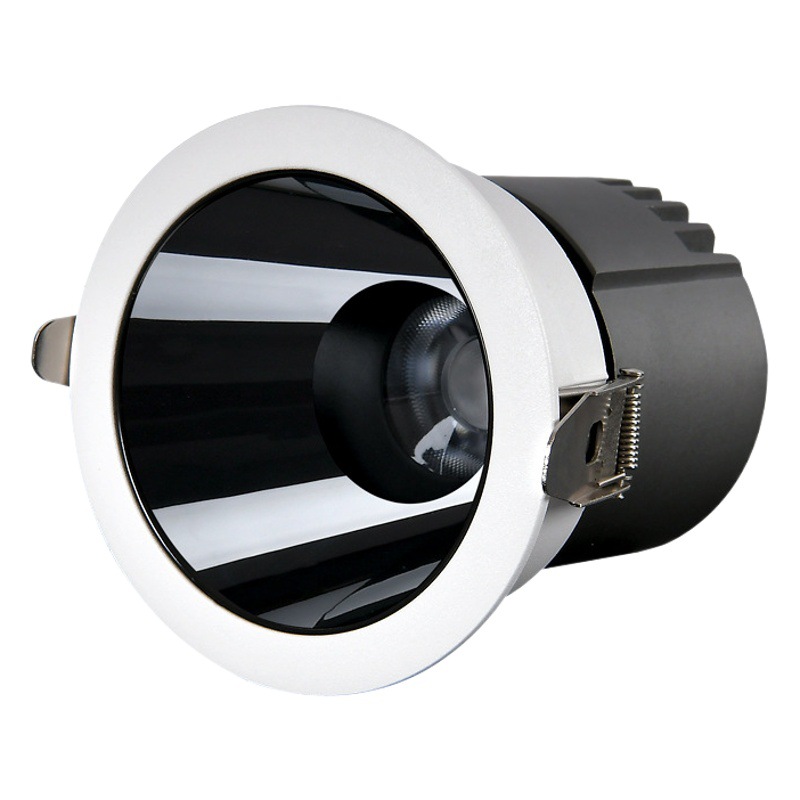 Foco LED empotrable para techo en sala de estar de hotel, luz de pared para uso doméstico, downlight COB antideslumbrante con función de atenuación.
