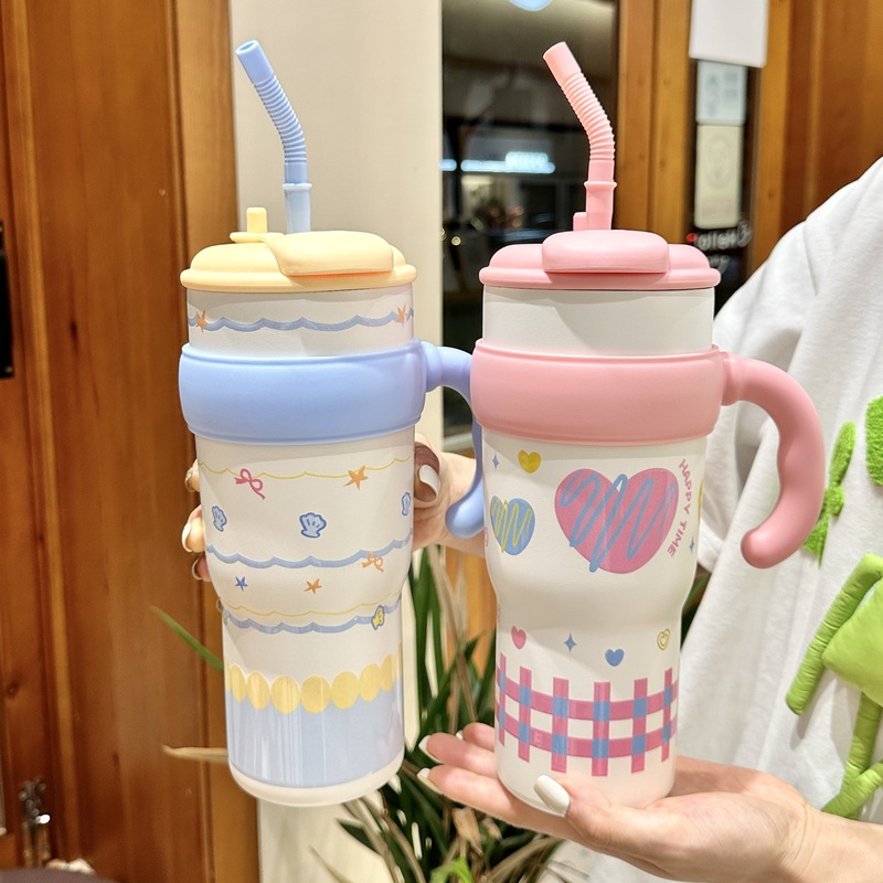 ビッグマック断熱カップ大容量女の子食品グレードのステンレス鋼ストローカップ 2025 新しいアイスマックカップ|undefined