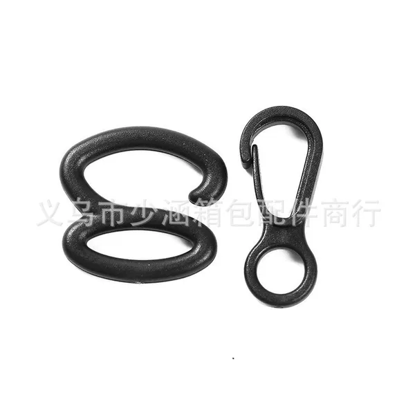 Factory Direct Supply black plastic 8-shaped hook gloves accessories schoolbag computer bag mountaineering bag hook buckle wholesale