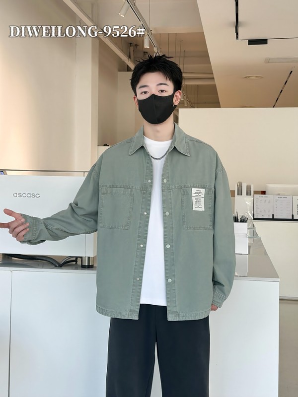侨迪蒙拉侨迪蒙拉轻奢潮牌纯棉衬衫式外套春季男装夹克春秋工装服|undefined
