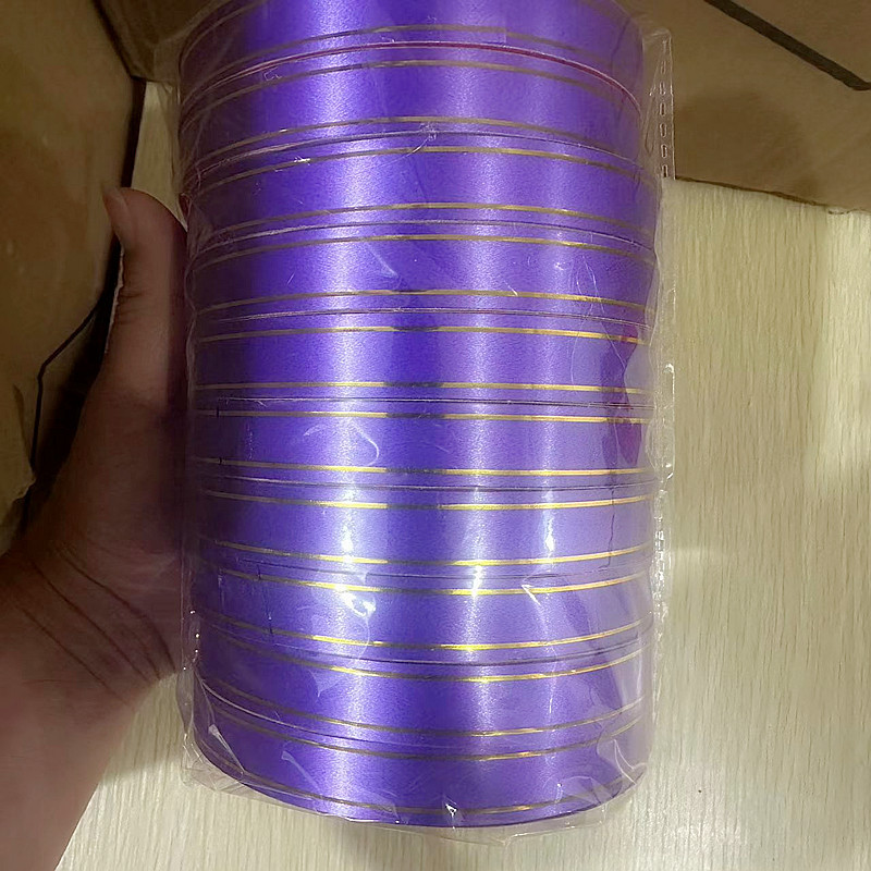 1,6 borde de oro impreso cinta partido suministros de la boda globo atado cuerda campanas de viento cinta embalaje cinta decoración de vacaciones