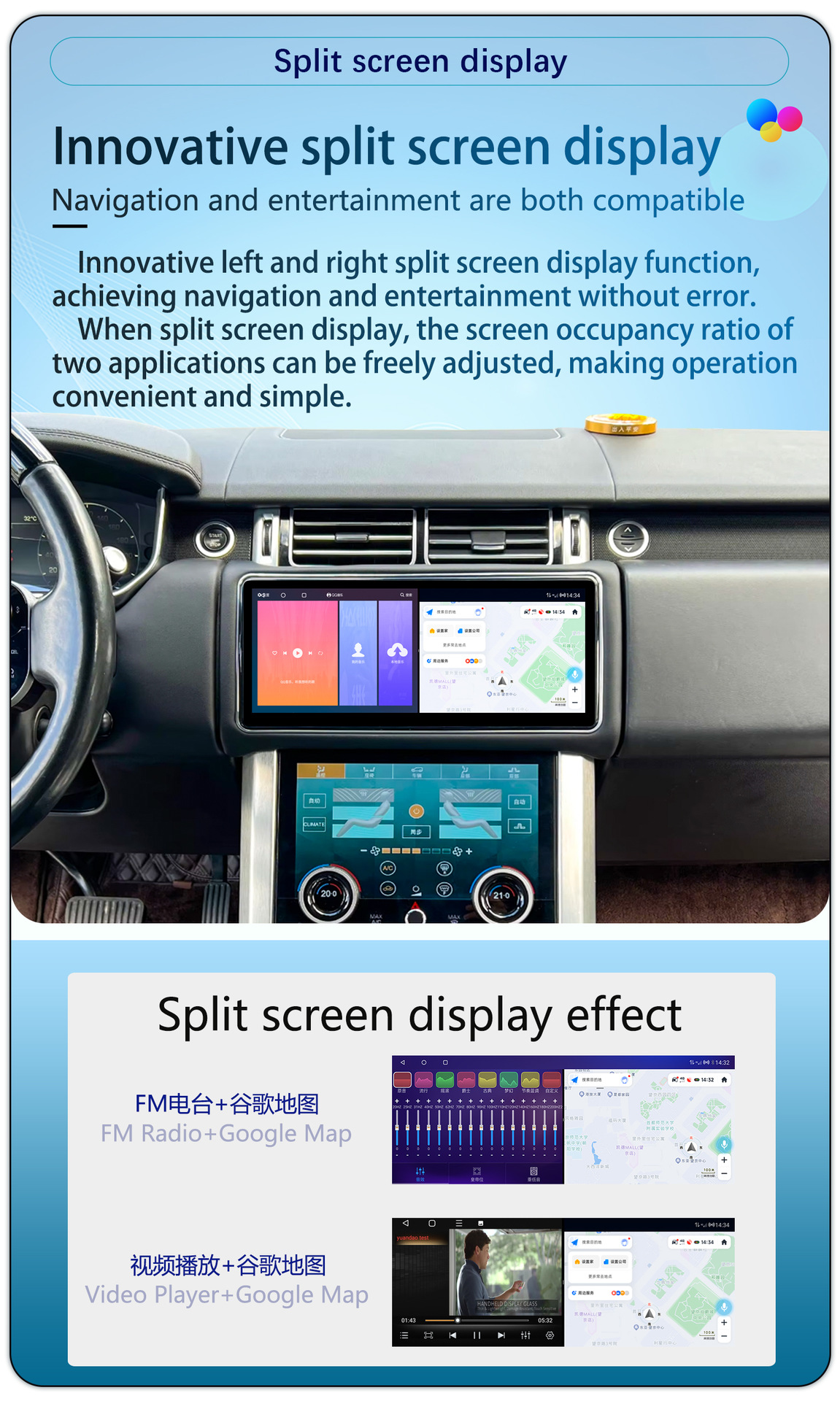 Suitable for 12.3-Inch 13-17 Model Land Rover Range Rover Executive L405 Sport L494 Android Navigation with 360 Panoramic View Integrated System