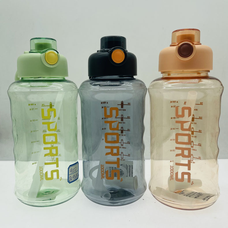 Weilong 9024 nueva taza de plástico de gran capacidad 2000ml deportes olla de plástico simple corazón redondo cubierta elástica sitio de construcción hervidor de agua