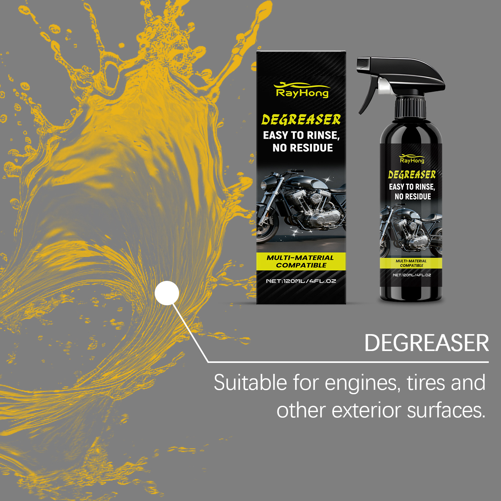 Rayhong Car Wash Liquid, Motorcycle Cleaning Tire Stain Removal, Maintenance and Daily Care Cleaner