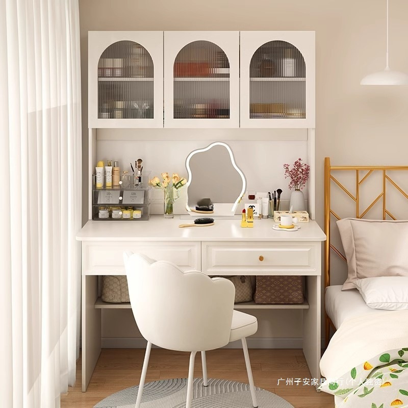 Desk and Bookshelf Integrated 2025 New Style Dressing Table Girls Bedroom White Makeup Table Adult Home Computer Table