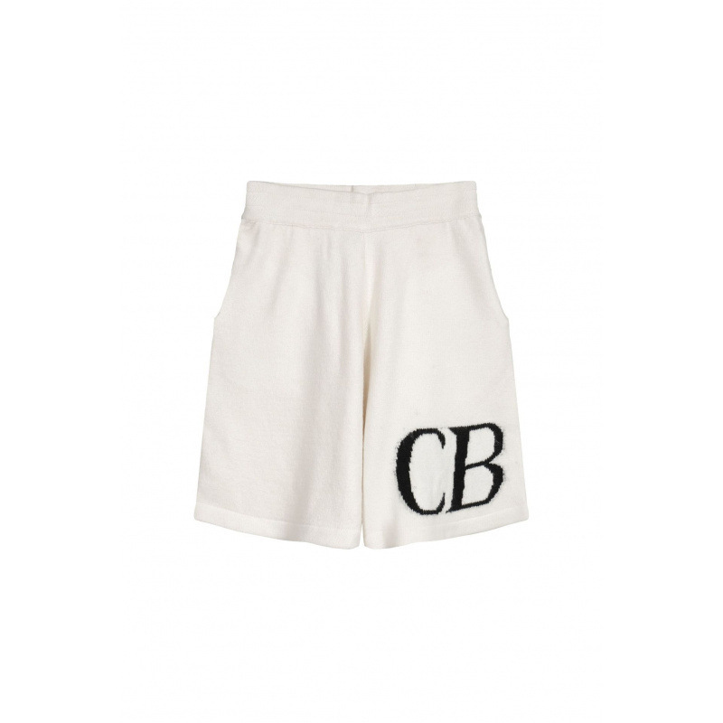 Cole Buxton Shorts CB Logo Knit Loose White