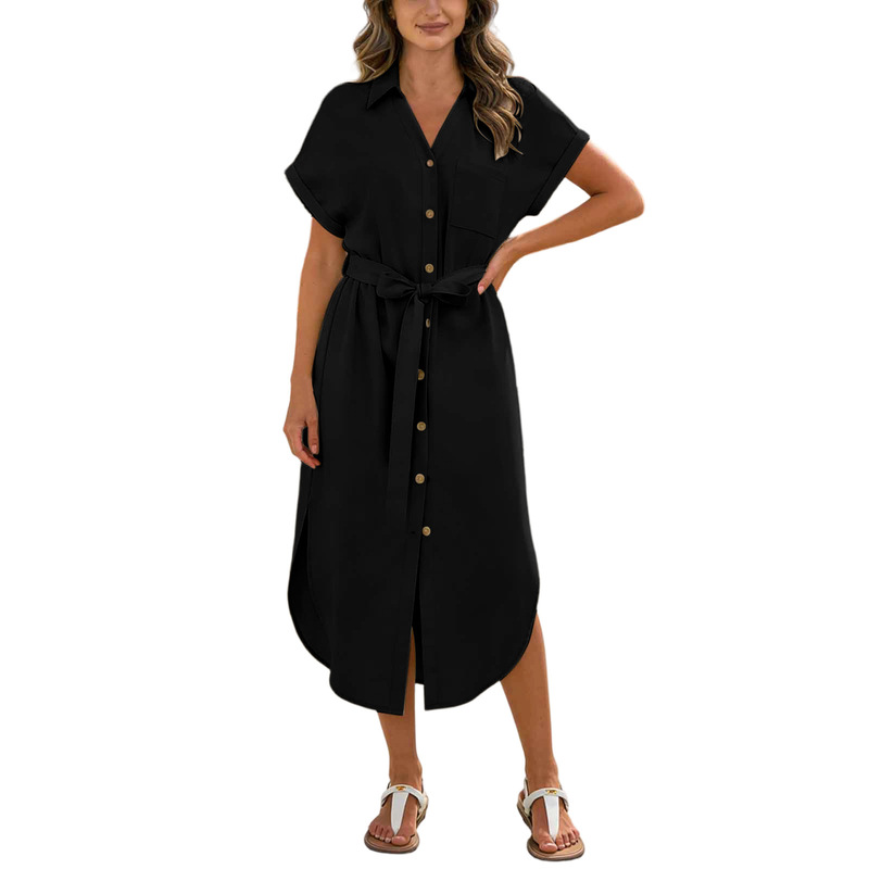 2026 Cross-Border Foreign Trade European and American Independent Website Ebay Amazon Wish Hot-Selling Shirt Collar Belt Dress 2026 Cross-Border Foreign Trade European and American Independent Website Ebay Amazon Wish Hot-Selling Shirt Collar Belt Dress