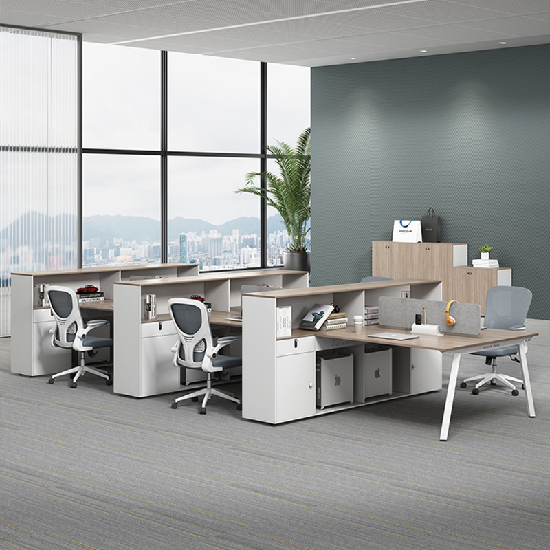 Office furniture set for staff desks and chairs, simple and modern, 2/4/6 person positions, employee card seating, finance office desk