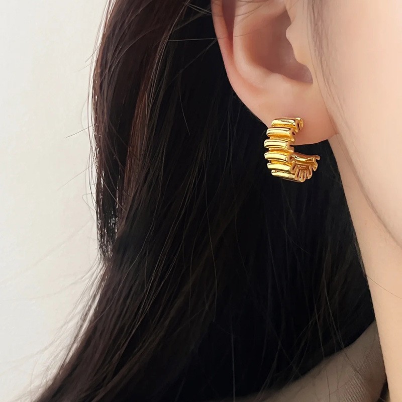 Pendientes de metal de alta gama, diseño minimalista y moderno, para mujer 2024, suministro al por mayor