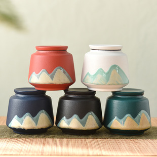 Vintage Tea pot national fashion Qingshan small size mini ceramic tea warehouse tea storage pot kung fu tea set tea jar