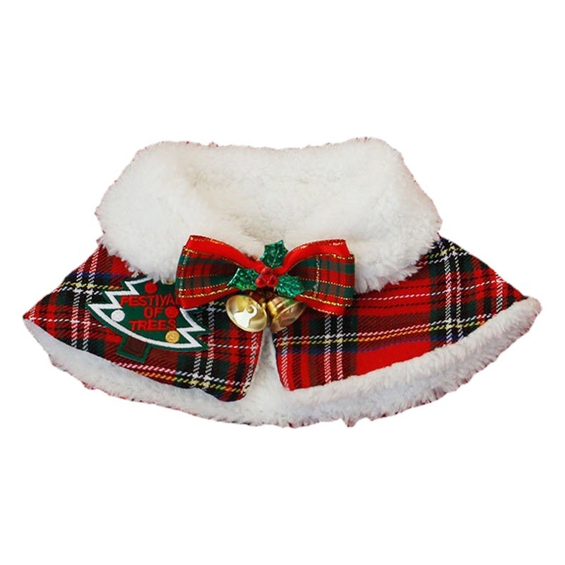Gato Navidad capa perro Año Nuevo chal bufanda del animal doméstico británico corto Otoño e Invierno ropa caliente de peluche collar