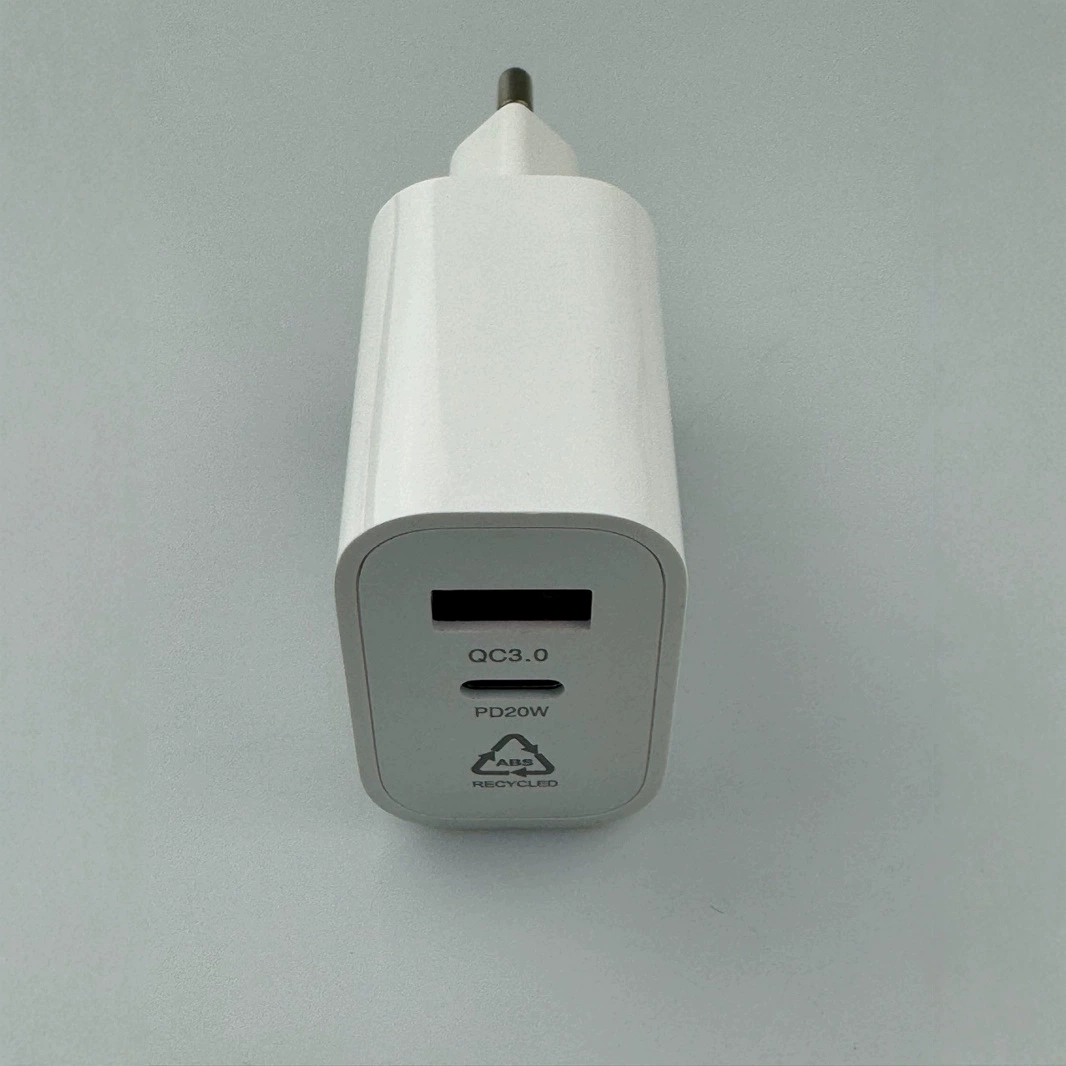 QC3.0 быстрое зарядное устройство, европейская вилка PD20W, двойной порт 3A+PD, американский и европейский стандарты быстрой зарядки
