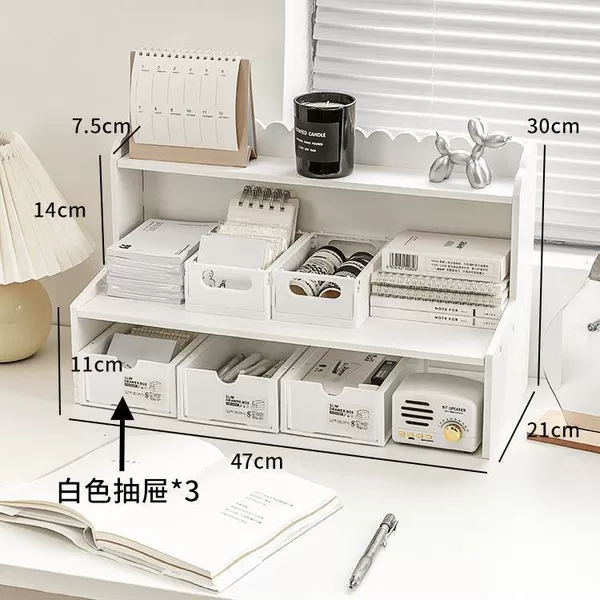 Large thickened countertop + white drawers*3