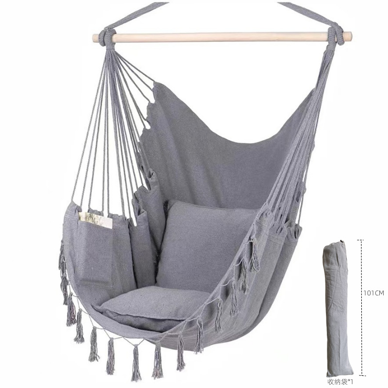 Silla de madera gris claro + 2 almohadas + bolsa larga