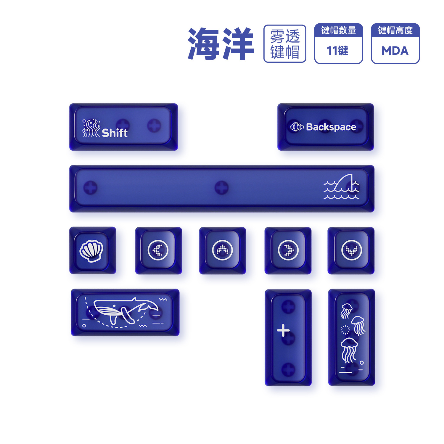 Wholesale In-Stock Pc Translucent Ocean Theme Space Theme DIY Customizable High-Value Mda Height - Non-Keyboard