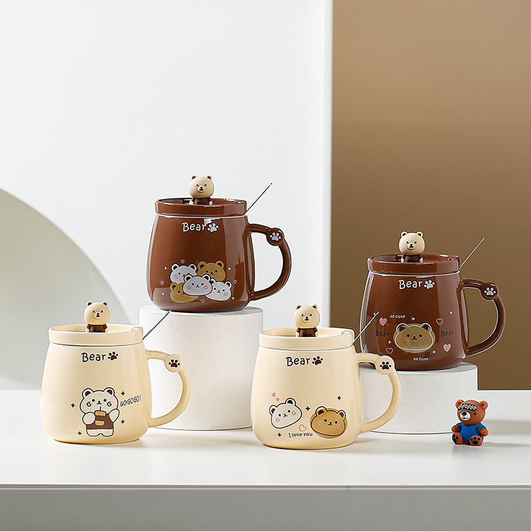 アニメいちごウサギストロー陶磁器カップ女子カップ高颜値少女心ミルクティーカジュアルカップ創意マグカップ|undefined