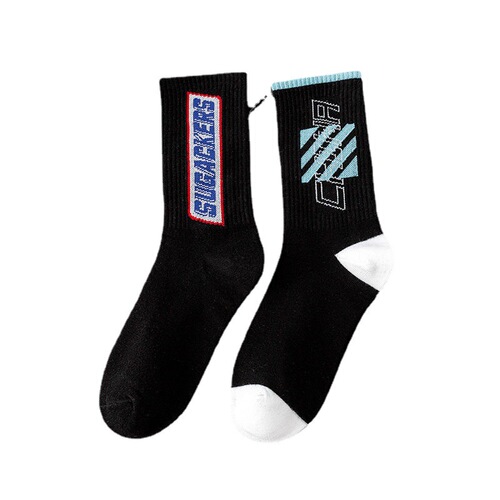 New Couple Ins Student Sports Socks Black Cross-border Trade Long Socks Winter Mid-calf Socks Wholesale Men's Socks