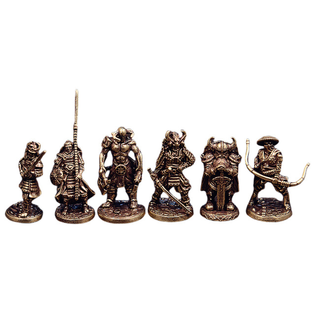 Cobre blanco japonés Shogun samurai antiguo modelo de juguete de soldados juegos de mesa acabados adornos de automóviles hechos a mano al por mayor