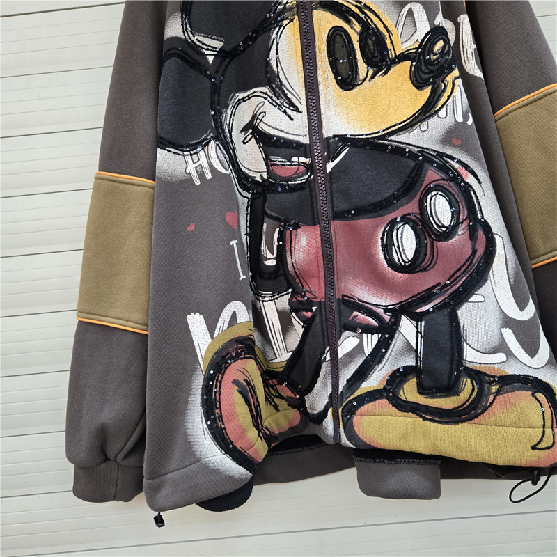 Sudadera Holgada Térmica de Algodón con Cuello Alto e Estampado image 4