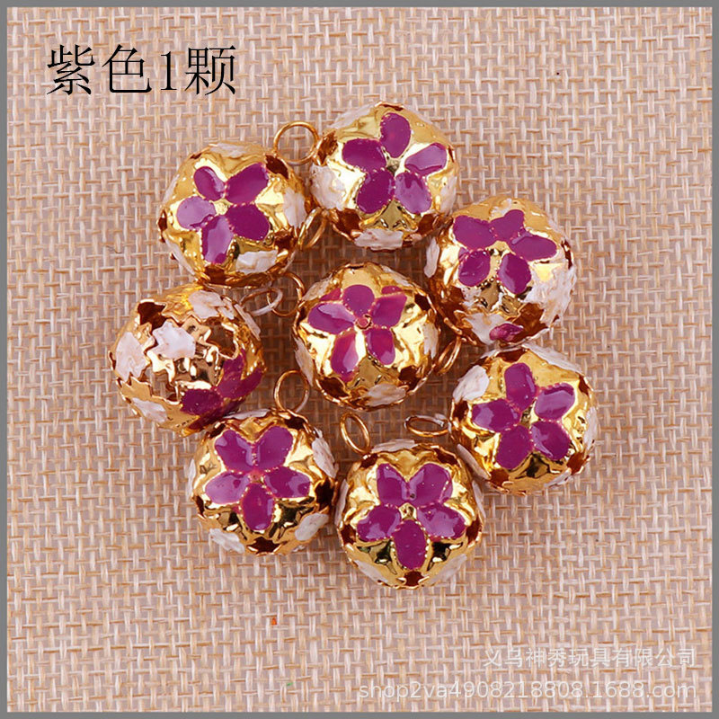1 cloisonne estilo japonés flor bola campana hecha a mano DIY antiguo decorativo campana material accesorios colorido hueco campana