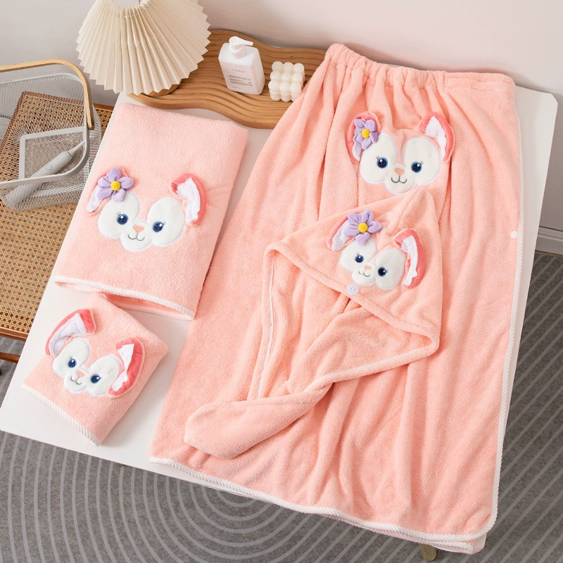 Новая мультяшная юбка Lingna Belel для ванн быстро высушивается, может быть завернута в впитывающие полотенца, шляпа для сухих волос, банные полотенца, женские полотенца