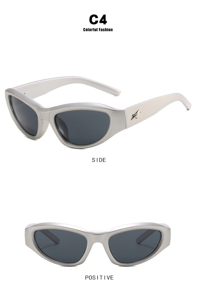 55g Weight Streetwear Color Block Ac UV400 Protection Special-Shaped Mirror Full Frame Women's Sunglasses