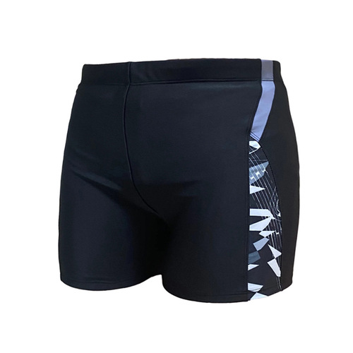 Men's Swim Trunks Fashion Print Loose Comfortable Plus Size Flat-Bottom Professional Sports Quick-Dry Swim Trunks