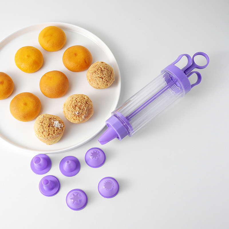 Boquilla de plástico de crema, conjunto de boquilla de flores, cubo de flores, extrusor de flores de crema DIY, boquilla de flores, galletas, pistolas de flores