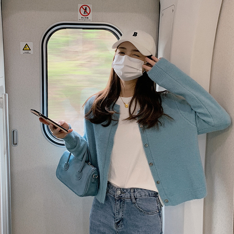 韩版毛衣外套女慵懒风黑色针织衫空调开衫外穿上衣2025春秋装新款|undefined