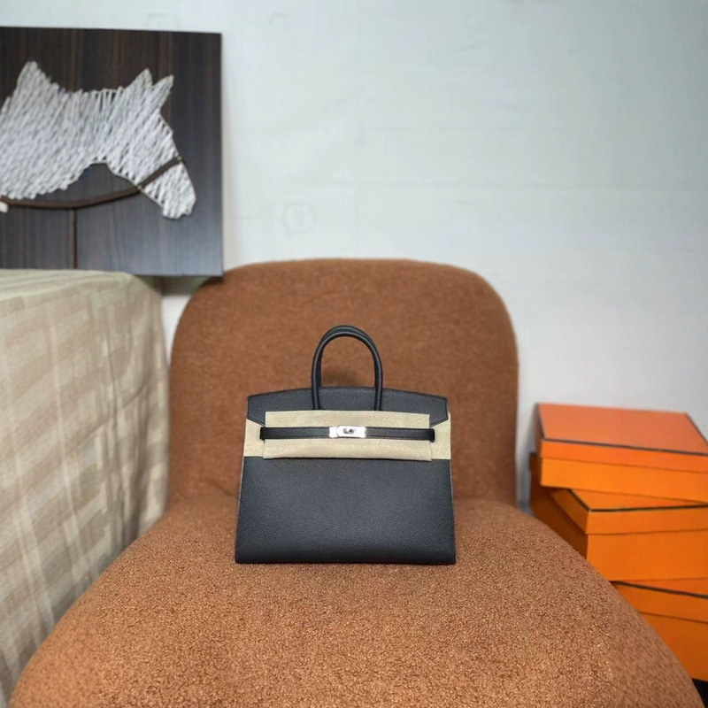 H Home Platinum 25 French Imported Epsom Leather Outer Seam Pure Handmade Hand-Sewn Wax Thread Sewing Fashion Women's Handbag